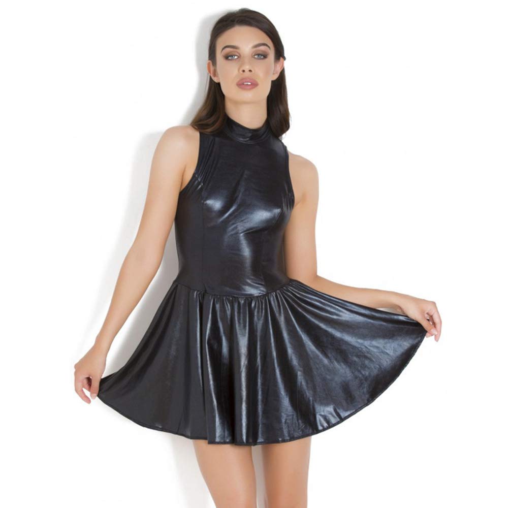 feticoフェティコ FAUX-LEATHER SATIN DRESS FETICO（フェティコ）の「FAUX-LEATHER SATIN DRESS（ワンピース